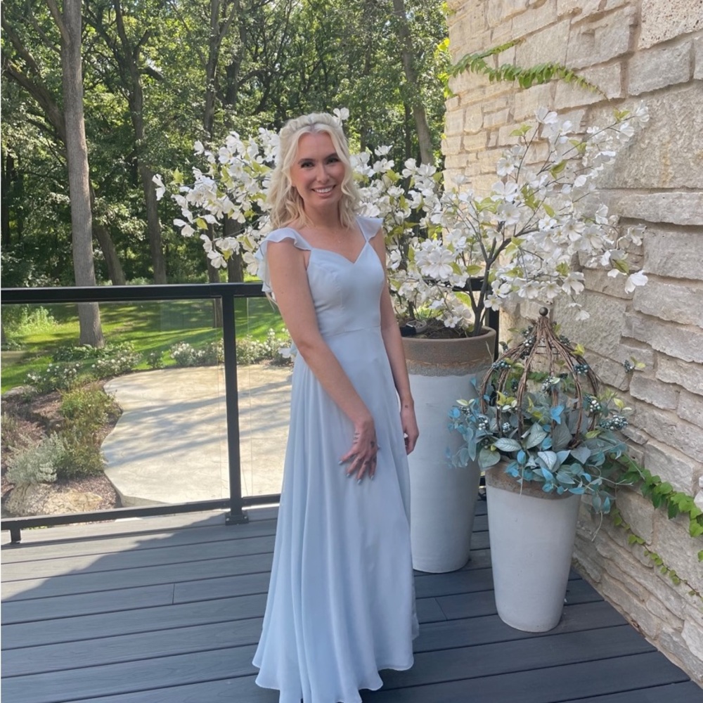 Azazie Mist Blue Maxi Dress